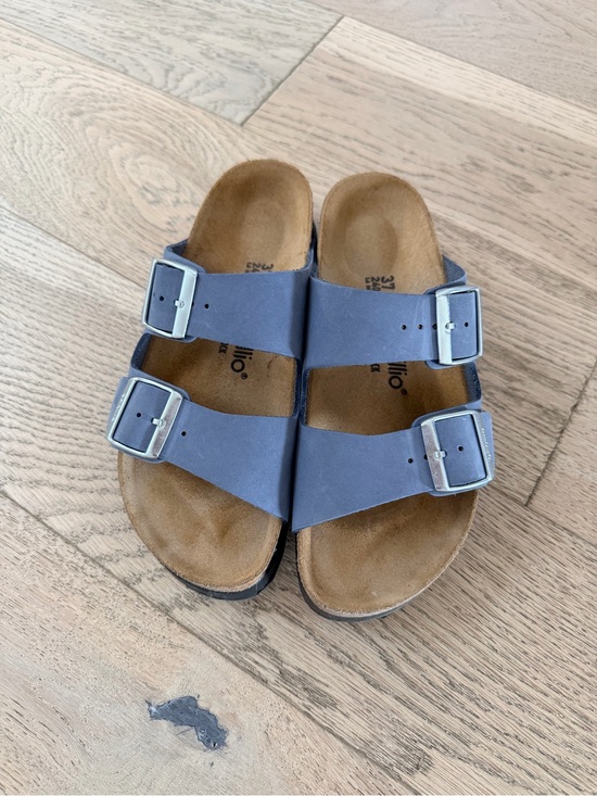 Birkenstock Shoes - Birkenstock Papillio Arizona Platform Sandal Stone Blue 37/6.5